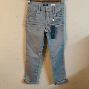 JACOB DAVIS SIZE 24" LIGHT GREEN MID RISE, CURVY FIT, RELAXED HIP & THIGH JEANS